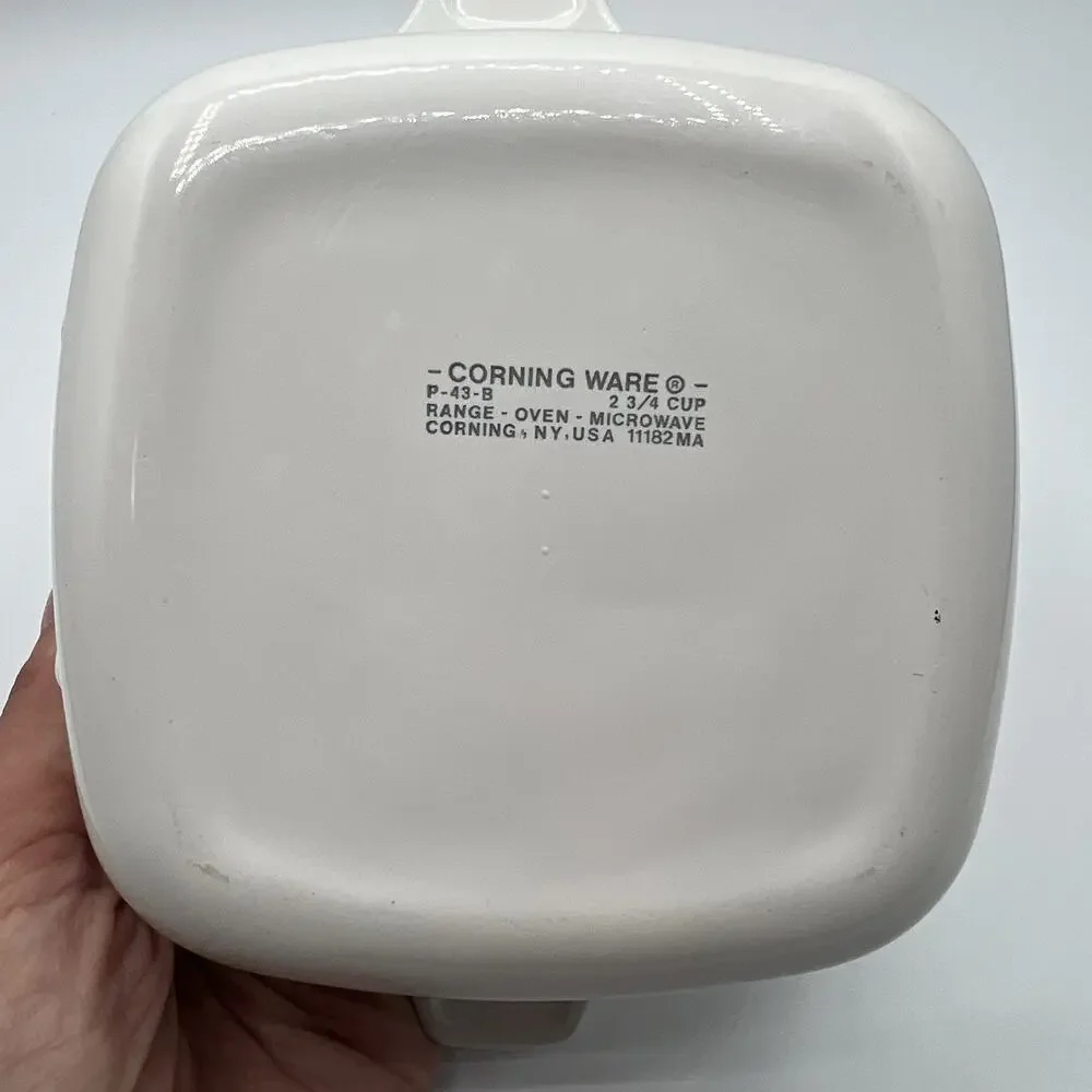 Vintage CorningWare P-43-B 2.75 Cup Casserole Dish Vegetable Pattern Spice Of